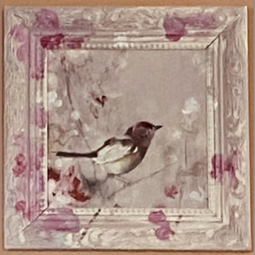Galaxy Graphics Framed Wallhanging Set- 9x9” Pink & White Bird 3D Oil Paintings🦩 - Picture 12 of 16